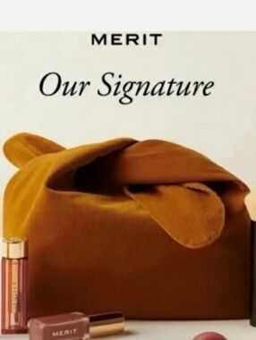 MERIT Cosmetics Signature Tie Bag NWT